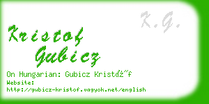 kristof gubicz business card